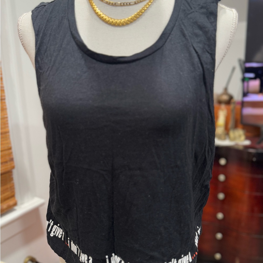 Demi Lovato Black Crop Sleeveless Tank Top with Embellished Detail